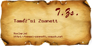 Tamási Zsanett névjegykártya